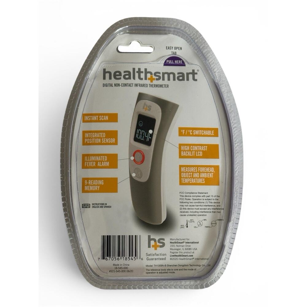 NEW HealthSmart Digital Non-Contact Forehead Surface Thermometer TH1009N-B - Picture 3 of 3